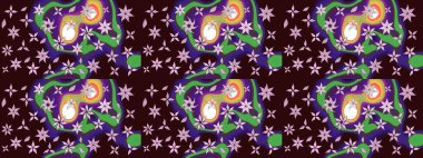 Küçük çiçekteki sevimli çiçek deseni. Raster deseni. Raster illüstrasyonu. Nazikçe, yaz çiçekleri kahverengi renklerde.