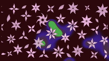 Kahverengi renkli çiçekler. Renkli Bahar temalı eskiz kalıbı. Çiçekli çiçek deseni, suluboya. Düz Çiçek Elementleri Tasarım Raster illüstrasyonu.