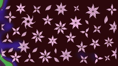 Raster illüstrasyonu. Klasik çiçek tasarımı elementleri. Kahverengi kıvırcık çiçekler kahverengi renklerde şekillenir.