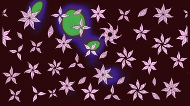 Kahverengi renkli etnik çiçeklerin olduğu zarif bir eskiz modeli. Raster Çiçek İllüstrasyon Şirin Tekstil.