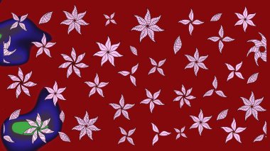 Çiçek desenli eskiz, darbeler, sıçramalar, yaz çiçekleri. Kırmızı renkte çiçekler. Raster illüstrasyonu.