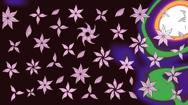 Kahverengi renkte güzel çiçekler, suluboya desenli, duvar kağıdı, kart ya da kumaş için fayanslı eskizler. Raster..