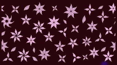 Raster illüstrasyonu. Kahverengi renkli Asya tekstili. Çiçek desenini çiz.