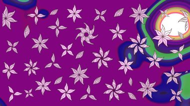 Renkli Bahar Teması eskiz kalıbı. Çiçek deseni. Raster güzel kumaş deseni çiziyor. Düz Çiçek Elementleri Tasarımı.