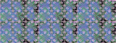 Mavi renkli çiçekler. Nazik, sevimli çiçek arkaplanı. Raster çiçek desenli ve çiçekli..