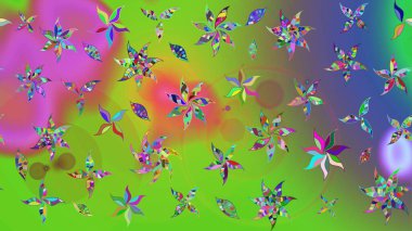 Raster resim. Elle çizilmiş. Güzel kumaş deseni. Doodle çiçekler ve dalları, otlar ve çiçekler.