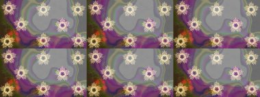 Vadinin gri renkli çiçekleri. Soyut etnik raster kusursuz desen. Çiçekler..