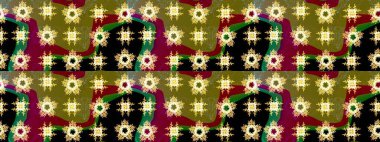 Renkler. Kahverengi, siyah ve kırmızı kar taneleri. Raster illüstrasyonu. Kar tanelerinin soyut arkaplanlı Noel şablonu. Noel ve Yeni Yıl moda baskıları için tatil tasarımı.