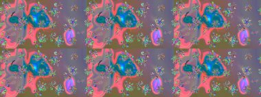 Arkaplan dokusu, duvar kağıdı, pembe renkli çiçek teması. Soyut etnik raster çizim kalıbı. Kabile sanatı boho baskısı, klasik çiçek arkaplanı.