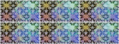 Çiçek desenli altın metal. Kusursuz altın desen. Raster altın çiçek süsü brokar kumaş ve cam desenli. Altın elementli gri renkler.