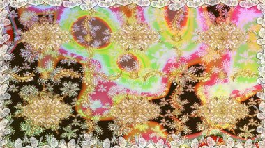 Tarafsız renklerde altın rengi ve altın elementler üzerinde altın pürüzsüz desen. Tarafsız renklerde, altın elementlerle kusursuz klasik desen. Noel, kar tanesi, yeni yıl.