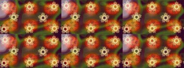 Yeşil, turuncu ve kahverengi renkler üzerine resim. Kışın sembolü, mutlu noeller, mutlu yeni yıl kutlaması Raster illüstrasyonu. Soyut duvar kâğıdı, ambalaj dekorasyonu. Kar tanesi kadar basit..