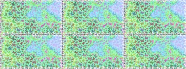 Raster. Erkekler, kızlar, kıyafetler, duvar kağıtları için soyut bir model. Mavi ve nötr renklerde resimler. Fantezi çizimi. Bir sürü kelebek ve kusursuz desen..