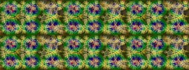 Güzel kar tanesi. Renkli arka planda izole tatlı kar taneleri. Yuvarlak raster kar tanesi. Soyut kış yeşili, mavi ve sarı süs. Raster illüstrasyonu.