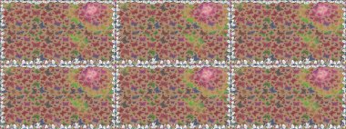 Dekoratif Raster çizimi. Elle çizilmiş kelebeklerle. Renkli romantik kelebekler kusursuz desenli arka plan. Bej ve nötr renkler üzerine soyut arkaplan.