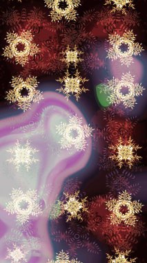 Yılbaşı kış tasarımı için renkli kar taneleri. Raster illüstrasyonu. Kar tanesi karalaması grafikleri elle çizilmiş.