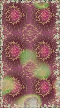 Elle çizilmiş çiçek deseni (fayans). Şirin çiçekli, desenli, renksiz bir desen. Tekstil için suluboya desensiz.