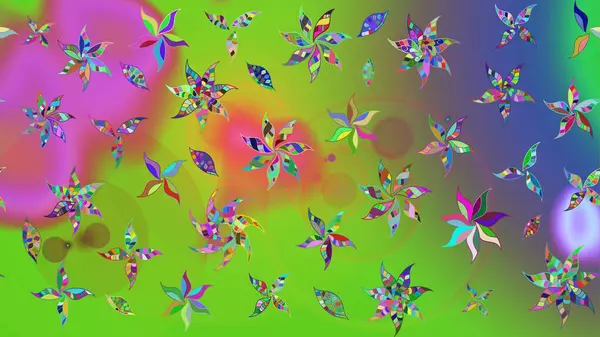 Raster resim. Elle çizilmiş. Güzel kumaş deseni. Doodle çiçekler ve dalları, otlar ve çiçekler.