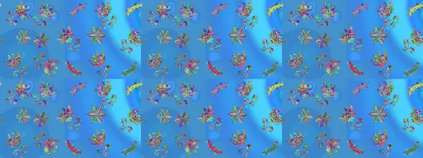 Soyut duvar kâğıdı, ambalaj dekorasyonu. Mavi, yeşil ve menekşe renkleri üzerine bir resim. Kışın sembolü, mutlu noeller, mutlu yeni yıl kutlaması Raster illüstrasyonu. Kar tanesi kadar basit..