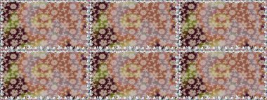 Kusursuz. Şirin çiçek elementleri. Raster illüstrasyonu. Kahverengi renkte çiçekler.