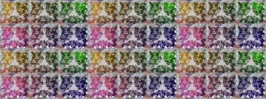 Elle çizilmiş. Doodle çiçekler ve dalları, otlar ve çiçekler. Güzel kumaş deseni. Raster illüstrasyon.