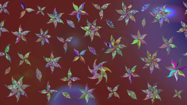 Tekstil için figür. Davetiye ve kartpostal tasarımı için dekoratif çiçek unsurları. Yapraklı çizim şekli. Şirin, zarif çiçekler Raster illüstrasyonu. Poster veya kapak için arkaplan.