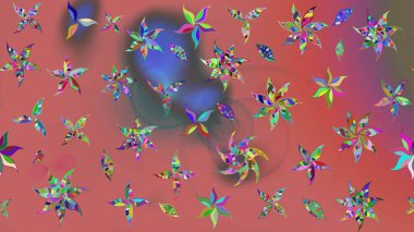 Suluboya tarzında pembe renklerde. Küçük çiçekli yay deseni çiz. Raster illüstrasyonu.