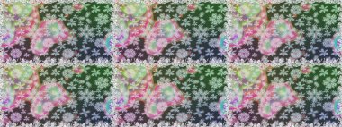 Renkli Yaz Temalı Kusursuz Arkaplan. Düz Çiçek Elementleri Tasarımı. Gri ve nötr renkte çiçekler. Raster illüstrasyonunda kusursuz çiçek deseni.