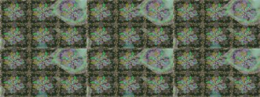 Raster dikişsiz çiçek deseni. Vadinin çiçekleri gri ve yeşil renklerde.