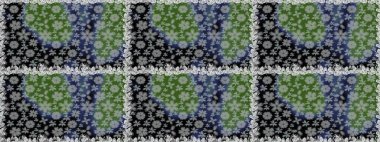 Gri ve yeşil renkli çiçekler. El çizimi çiçekli, soyut, pürüzsüz desen. Raster illüstrasyonu.