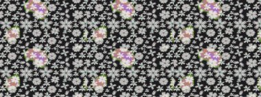 Çiçekle kusursuz desen. Renkli Bahar Temalı Kusursuz Arkaplan. Gri ve nötr renkte çiçekler. Düz Çiçek Elementleri Tasarımı.