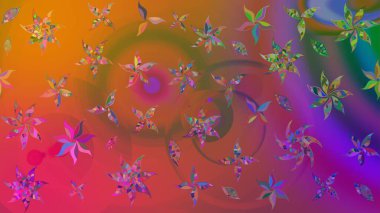 Çiçekli eskiz deseni. Suluboya çizimi. El çizimi. Kahverengi renkte çiçekler.