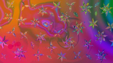 Davetiye ve kartpostal tasarımı için dekoratif çiçek unsurları. Şirin, zarif çiçekler Raster illüstrasyonu. Poster ya da kapak için arka plan. Tekstil için figür. Yapraklı çizim deseni.