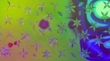 Şirin çiçekler. Çizgi çizimi kalıbı. Raster Moda kumaş deseni.