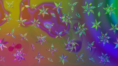 Eskiz geçmişi. Kumaş, tekstil, duvar kağıdı baskısı için. Eski usul. Tomurcukları papatya çiçekleri olan sevimli bir çiçek deseni. Miles Fleur, süslü püslü bir süs. Raster illüstrasyonu.