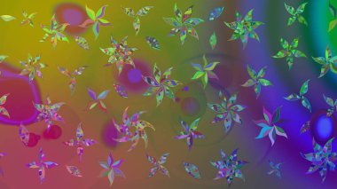 Yeşil renkli çiçekler. Düz Çiçek Elementleri Tasarımı. Renkli Bahar Teması eskiz kalıbı. Çiçekle çizim deseni.