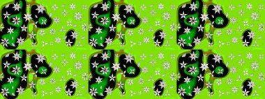 Renkli çizim kalıbı. Yeşil renkli şirin tekstil. Çiçek arkaplan. Raster illüstrasyonu. Çiçek duvar kağıdı.