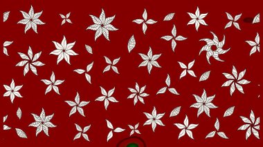 Sevimli çiçek raster deseni. Düz Çiçek Elementleri Tasarımı. Renkli Yaz Temalı eskiz kalıbı. Kırmızı ve nötr renkte çiçekler.