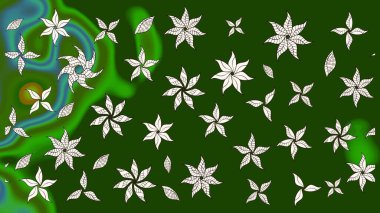 Raster suluboya çiçek deseni, narin çiçekler, yeşil ve nötr çiçekler, tebrik kartı şablonu. Güzel kumaş deseni.