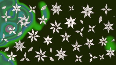 Gömlek, arka plan modelini çiz. Tropik çiçekler. Gri ve yeşil renkte çiçekler.