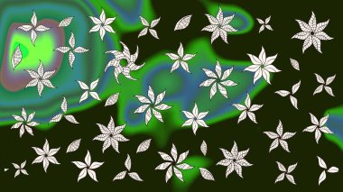 Yumuşak fayans. Paketleme, tekstil, duvar kâğıdı için çiçek eskizi. Yumuşak pamuk tasarımı. Klasik çiçek desenli. Raster taze dokusu.