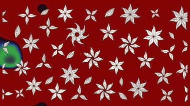 Suluboya stilinde kırmızı ve nötr renklerde. Raster illüstrasyonu. Küçük çiçekli bahar deseni çiz.