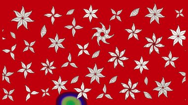 Raster illüstrasyonu. Renkli Bahar Teması eskiz kalıbı. Düz Çiçek Elementleri Tasarımı. Kırmızı ve nötr renklerde çiçekler. Çiçekli çiçek deseni, suluboya..