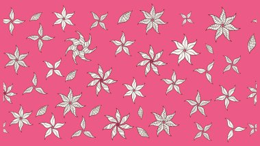 Raster deseni. Karalama çiçekleri çizim kalıbı. Pembe ve nötr el çizimi desen. Sanat inspipink ve nötr stil çiçekler ve arkaplan bırakır.