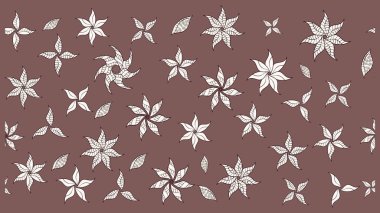 Renkli Bahar Teması eskiz kalıbı. Raster güzel kumaş deseni çiziyor. Çiçek deseni. Düz Çiçek Elementleri Tasarımı.