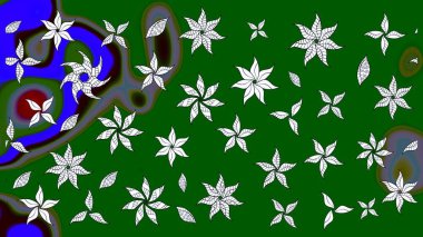 Renkli Bahar Teması eskiz kalıbı. Raster illüstrasyonundaki çiçek desenli çizim. Düz Çiçek Elementleri Tasarımı. Yeşil ve nötr renkte çiçekler.