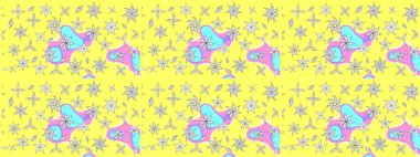 Sarı renkli çiçek desenli çizim. Sulu boya tarzında sarı renkte çiçekler.