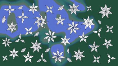 Yeşil ve mavi renkte çiçekler olan çiçek deseni çiz. Suluboya tarzında yeşil ve mavi renkte çiçekler.