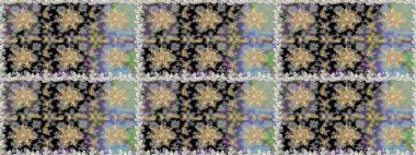 Çiçek süsü kumaş deseni, cam, çiçek desenli metal gri renkli ve altın elementli. Klasik raster altın pürüzsüz desen.