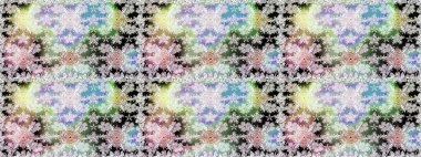 Şirin çiçekli kusursuz desen ve nötr renklerde yapraklar, suluboya çiçekli desen, duvar kağıdı, kart veya kumaş için fayanslı. Raster illüstrasyonu.